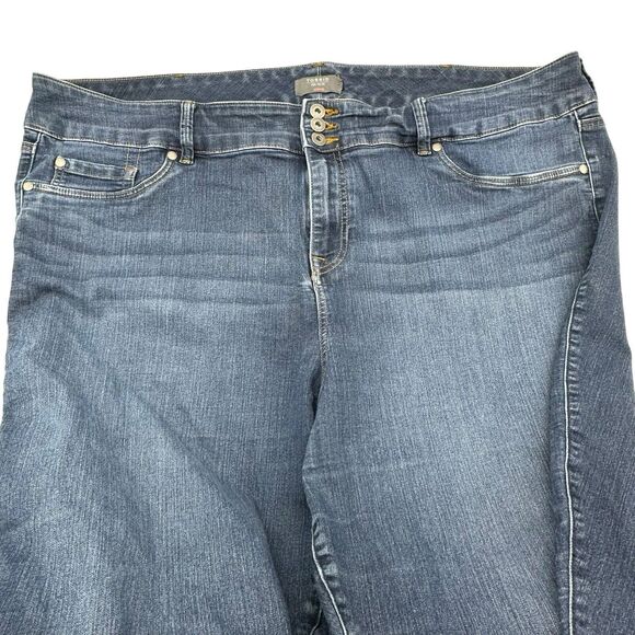 TORRID Super Soft Jeggings High Rise Dark Wash Womens Size 22 Short 22S Blue EUC - Picture 4 of 6